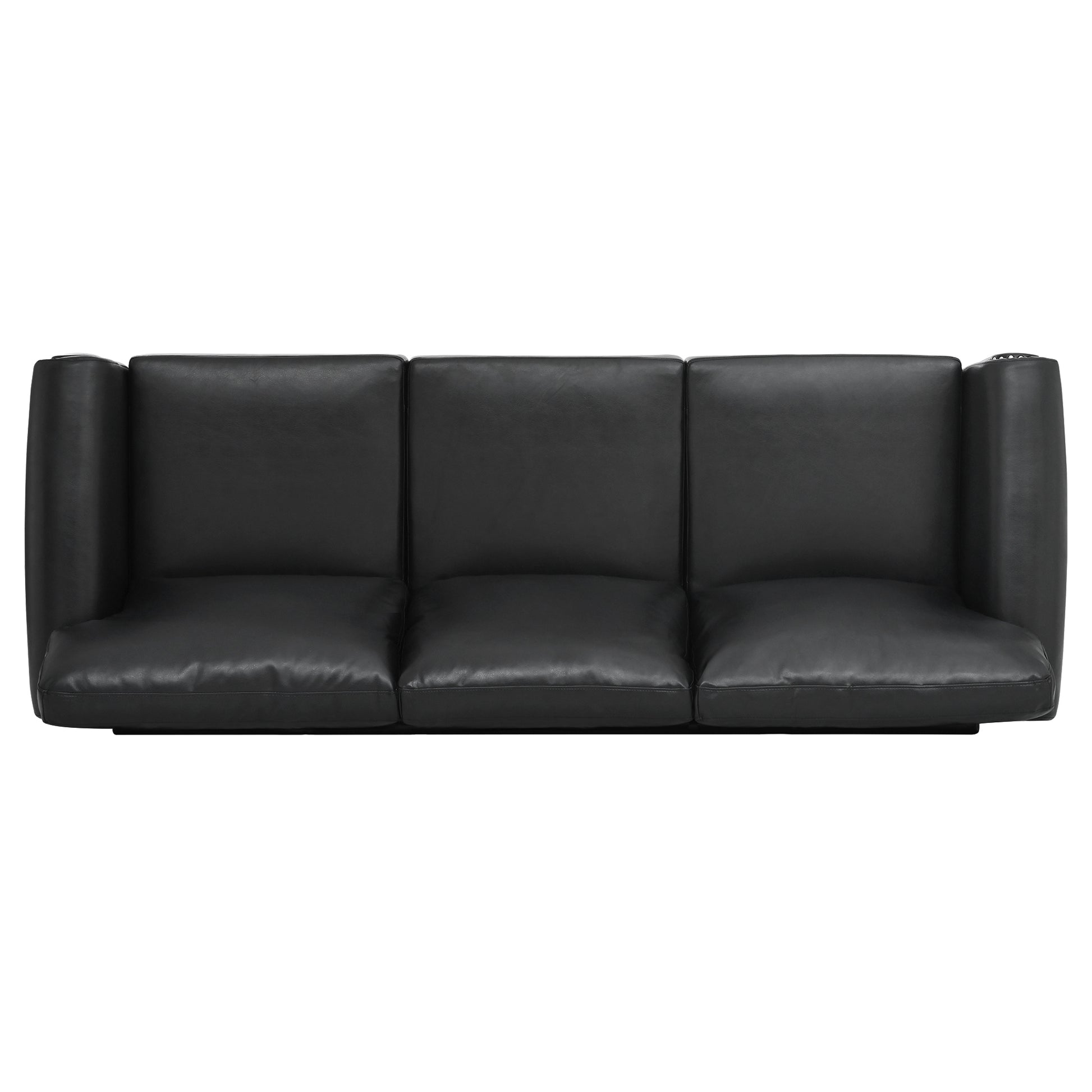 3 Seater Sofa. Black Pu Foam Fabric
