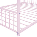 Full Size Metal House Bed, Pink Pink Metal