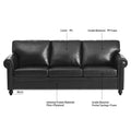3 Seater Sofa. Black Pu Foam Fabric