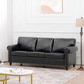 3 Seater Sofa. Black Pu Foam Fabric