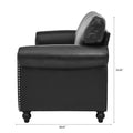3 Seater Sofa. Black Pu Foam Fabric