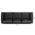 3 Seater Sofa. Black Pu Foam Fabric