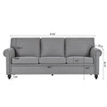 3 Seater Sofa. Grey Foam Fabric