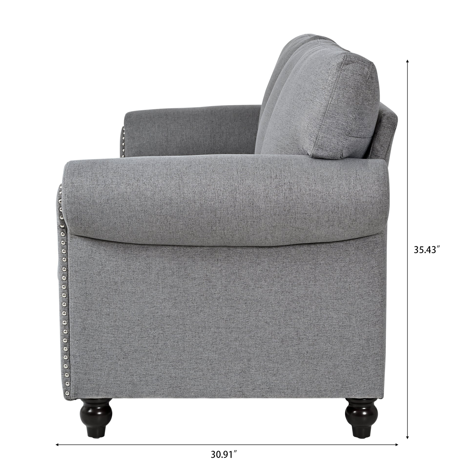 3 Seater Sofa. Grey Foam Fabric
