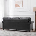 3 Seater Sofa. Black Pu Foam Fabric