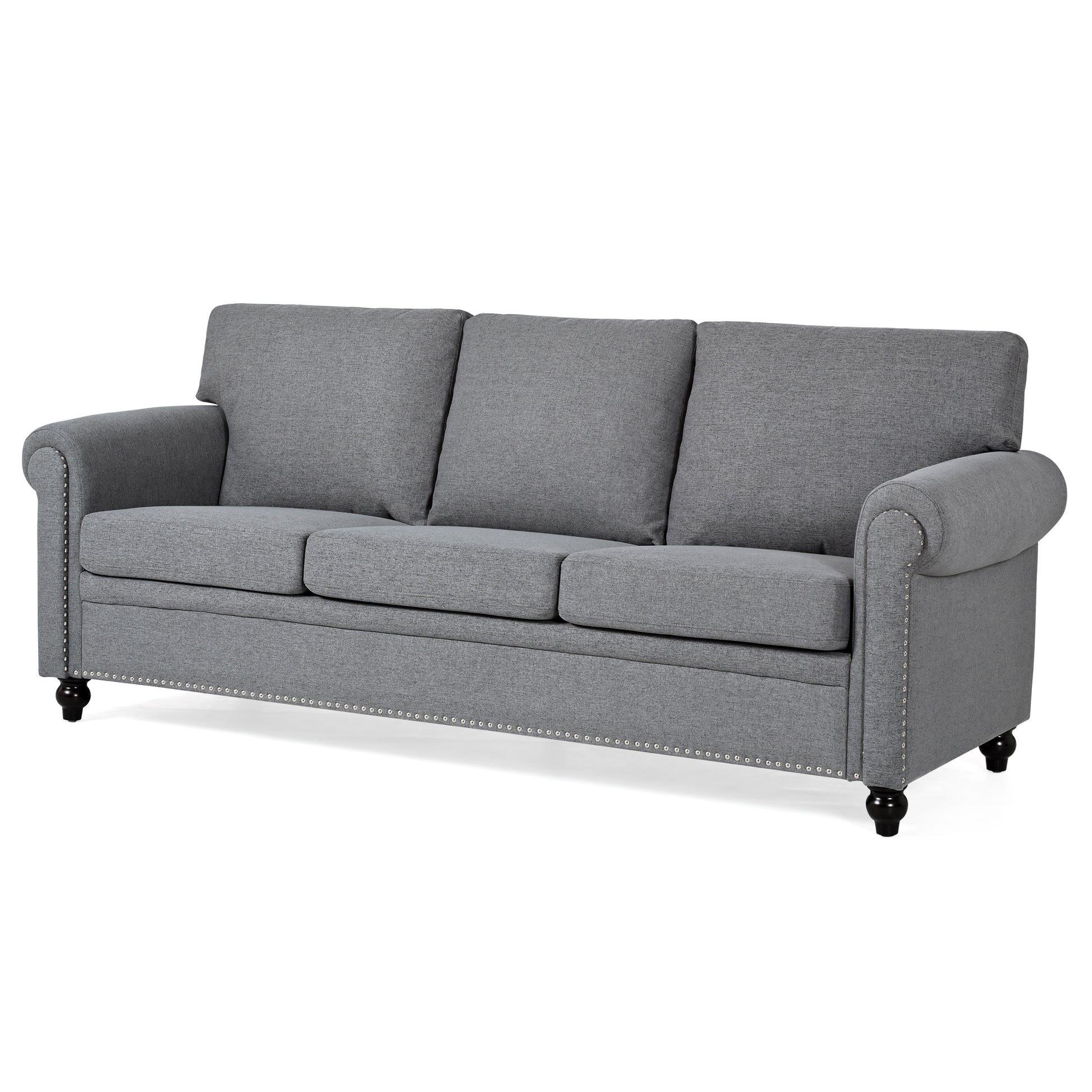 3 Seater Sofa. Grey Foam Fabric