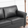 3 Seater Sofa. Black Pu Foam Fabric