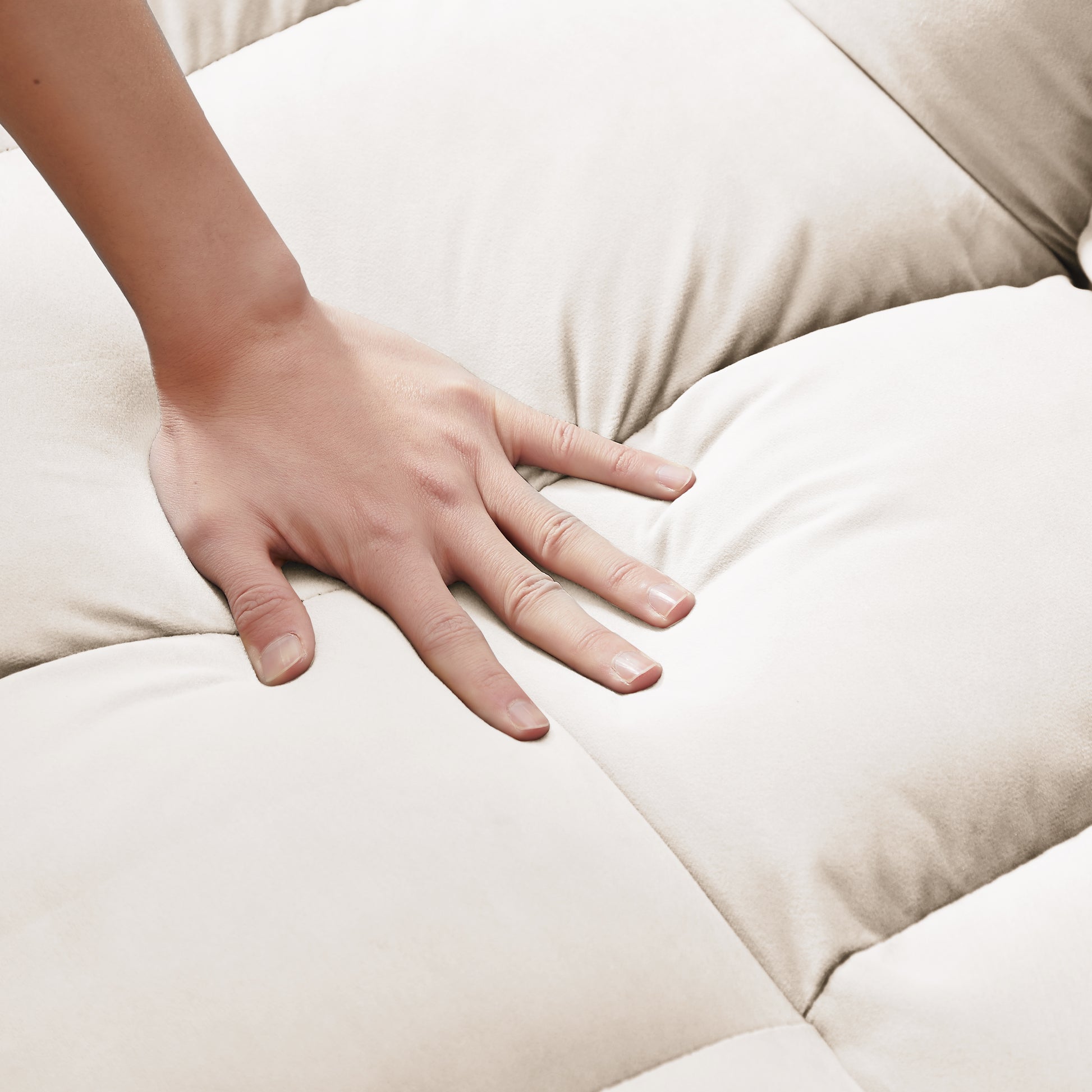 Modern Velvet Loveseat Futon Sofa Couch W Pullout Bed,Small Beautiful Seat Lounge Sofa W Reclining Backrest,Toss Pillows, Pockets,Furniture For Living Room,3 In 1 Convertible Sleeper Sofa Bed, Creamy White Creamy White Light Brown Velvet Wood Primary