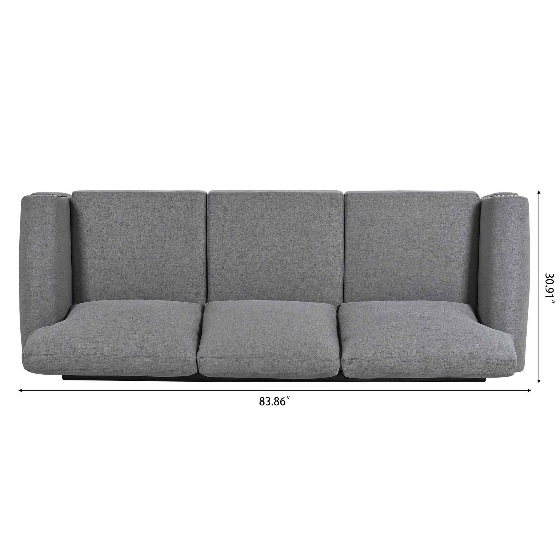 3 Seater Sofa. Grey Foam Fabric