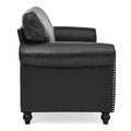 3 Seater Sofa. Black Pu Foam Fabric