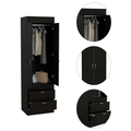 Black Wengue 2 Drawer Armoire Black Bedroom Particle Board