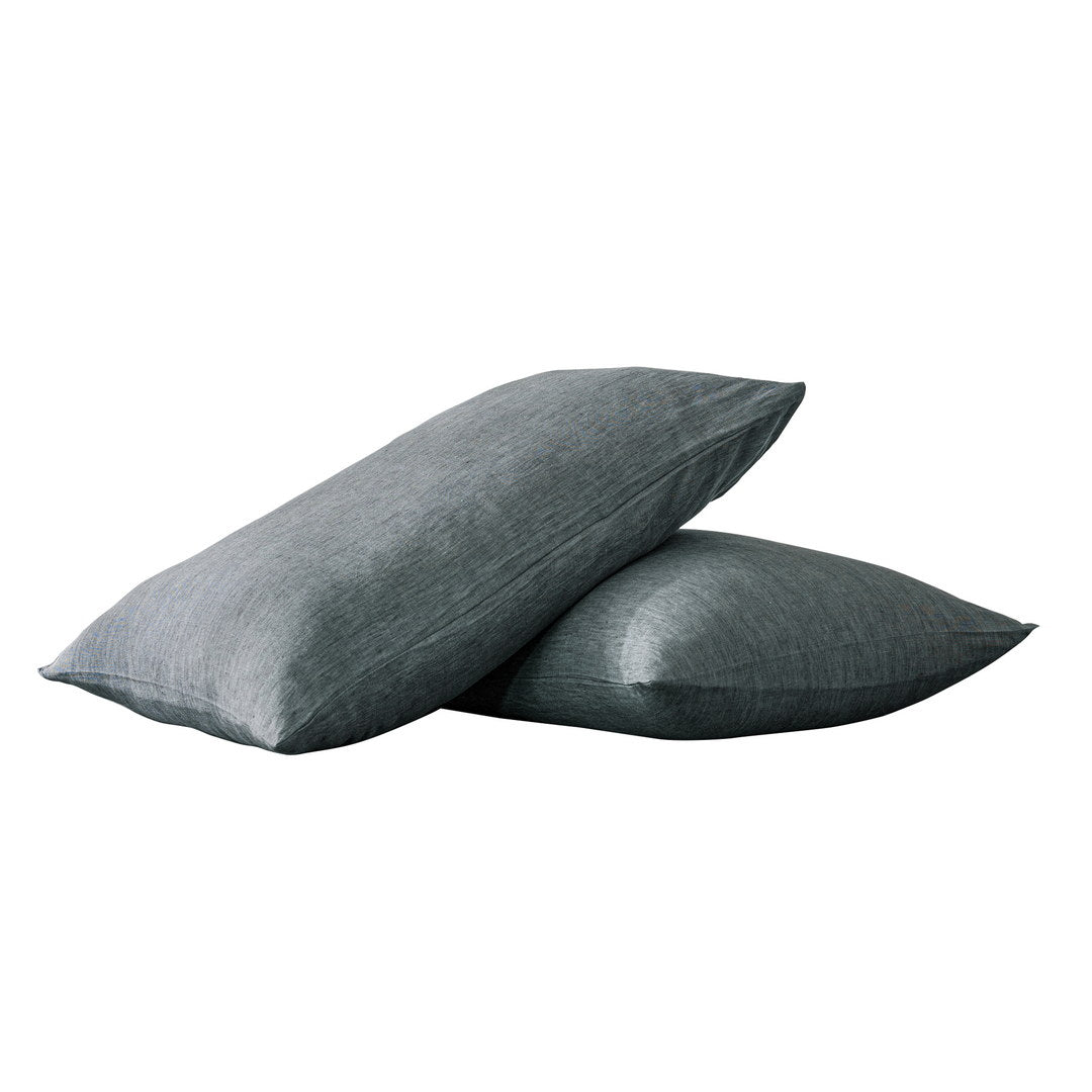 Pillow Cases Standard Size, Standard Pillow Cases Set Of 2, Pillowcases Standard, Premium Soft Linen Pillow Case With Envelope Enclosure 20"X27", Iron Silver Linen Linen