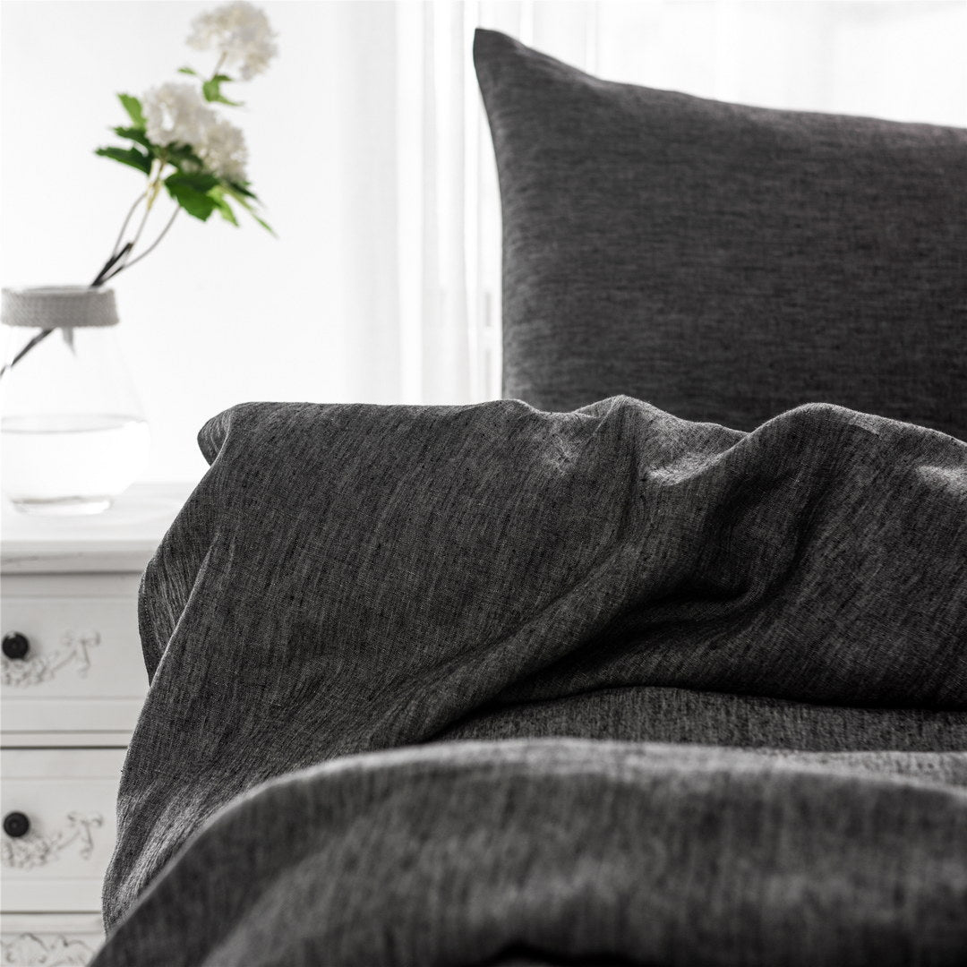 Pillow Cases Standard Size, Standard Pillow Cases Set Of 2, Pillowcases Standard, Premium Soft Linen Pillow Case With Envelope Enclosure 20"X27", Onyx Grey Linen Linen