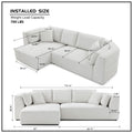 L Shape Sectional Sofa, Beige Left Facing Chaise Beige Fabric