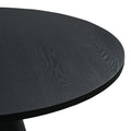 5 Piece Dining Set Retro Round Table With 4 Upholstered Chairs For Living Room, Dining Room Black Black Rubber Wood
