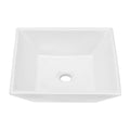 16X16 Inch White Ceramic Square Vessel Bathroom Sink White Ceramic
