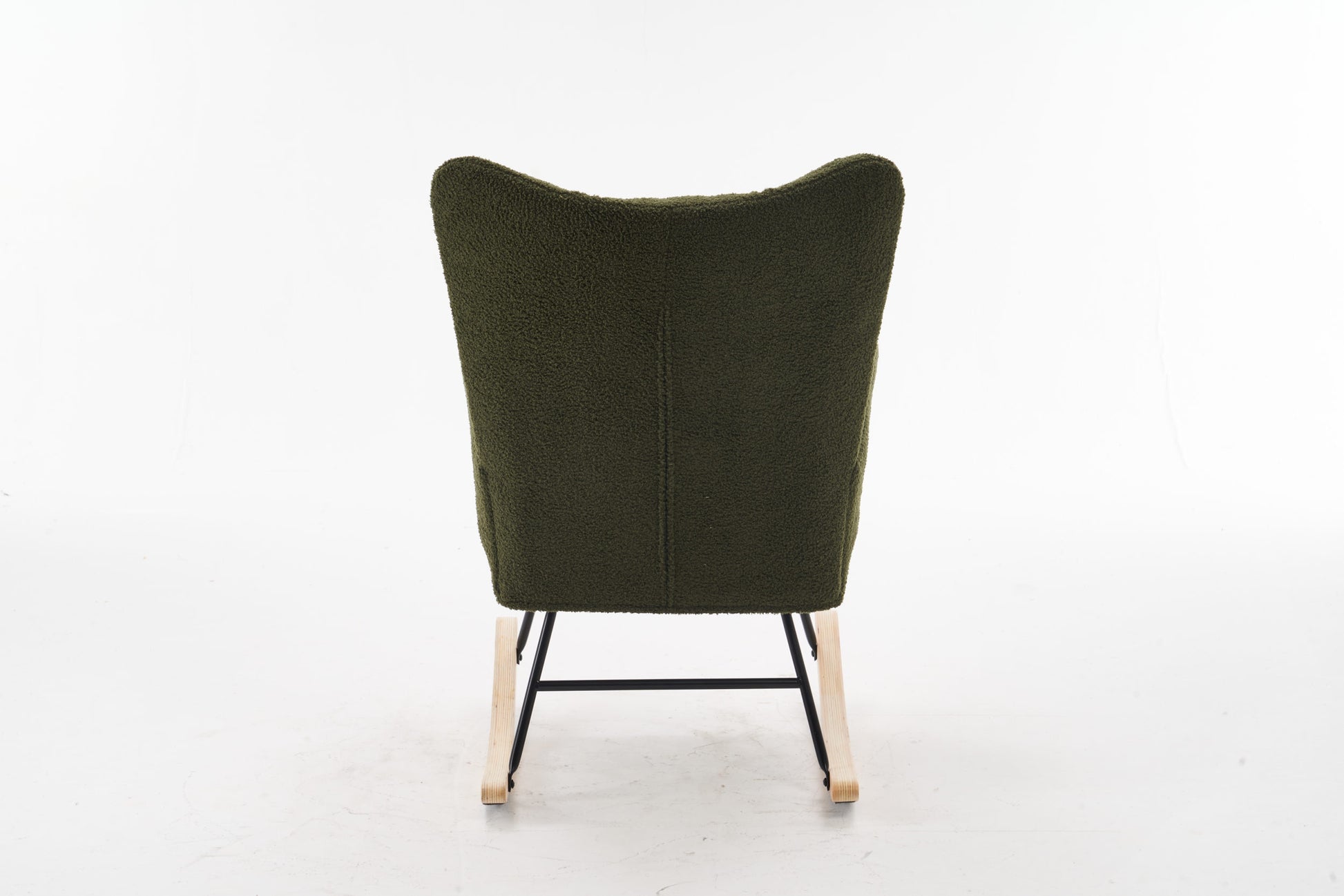 Rocking Chair Nursery, Solid Wood Legs Reading Chair With Teddy Fabric Upholsterednap Armchair For Living Rooms, Bedrooms, Offices, Best Gift,Green Teddy Fabric Green Primary Living Space Modern Rocking Chairs Polyester