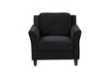 Fashion Living Room Three Piece Sofa Set, Living Room Set Antique Black Polyester