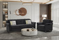 Fashion Living Room Three Piece Sofa Set, Living Room Set Antique Black Polyester