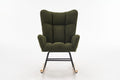 Rocking Chair Nursery, Solid Wood Legs Reading Chair With Teddy Fabric Upholsterednap Armchair For Living Rooms, Bedrooms, Offices, Best Gift,Green Teddy Fabric Green Primary Living Space Modern Rocking Chairs Polyester