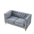 Contact Us For 3D Modeling Velvet Sofa For Living Room,Buttons Tufted Square Arm Couch, Modern Couch Upholstered Button And Metal Legs, Sofa Couch For Bedroom, Grey Velvet 2S W834S00051 Gray Foam Velvet