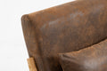 Mid Century Modern Accent Chair With Wood Frame, Upholstered Living Room Chairs With Waist Cushion, Reading Armchair For Bedroom Sunroom White Cotton Pu Leather
