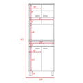 Pantry Piacenza,Two Double Door Cabinet, White Finish White Particle Board