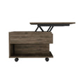 Lift Top Coffee Table Mercuri, Casters, Dark Brown Finish Dark Brown Particle Board