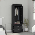 Armoire Tarento, Two Drawers, Black Wengue Finish Black Particle Board