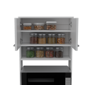 Pantry Piacenza,Two Double Door Cabinet, White Finish White Particle Board