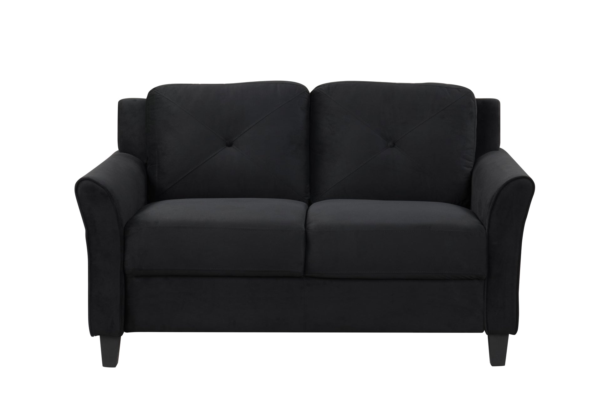 Fashion Living Room Two Piece Sofa Set, Living Room Three Seater Two Seater Antique Black Polyester