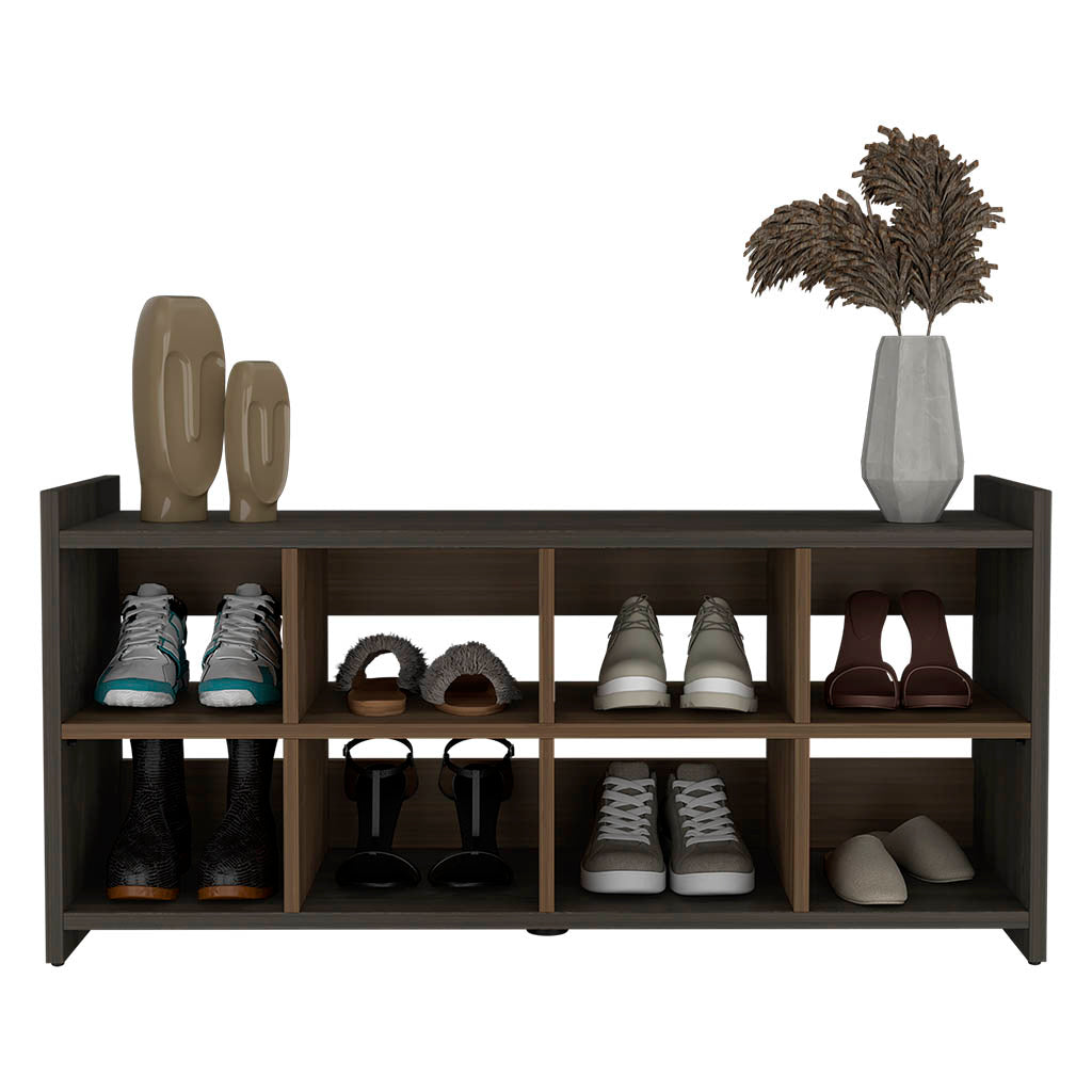 Shoe Rack Augusta, Eight Shoe Capacity, Espresso Mahogany Finish Espresso Particle Board