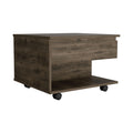 Lift Top Coffee Table Mercuri, Casters, Dark Brown Finish Dark Brown Particle Board