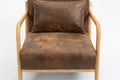 Mid Century Modern Accent Chair With Wood Frame, Upholstered Living Room Chairs With Waist Cushion, Reading Armchair For Bedroom Sunroom White Cotton Pu Leather
