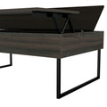 Lift Top Coffee Table Wuzz, Two Legs, Two Shelves, Carbon Espresso Black Wengue Finish Espresso Particle Board