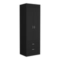 Armoire Tarento, Two Drawers, Black Wengue Finish Black Particle Board