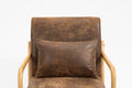 Mid Century Modern Accent Chair With Wood Frame, Upholstered Living Room Chairs With Waist Cushion, Reading Armchair For Bedroom Sunroom White Cotton Pu Leather