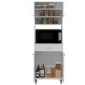 Pantry Piacenza,Two Double Door Cabinet, White Finish White Particle Board