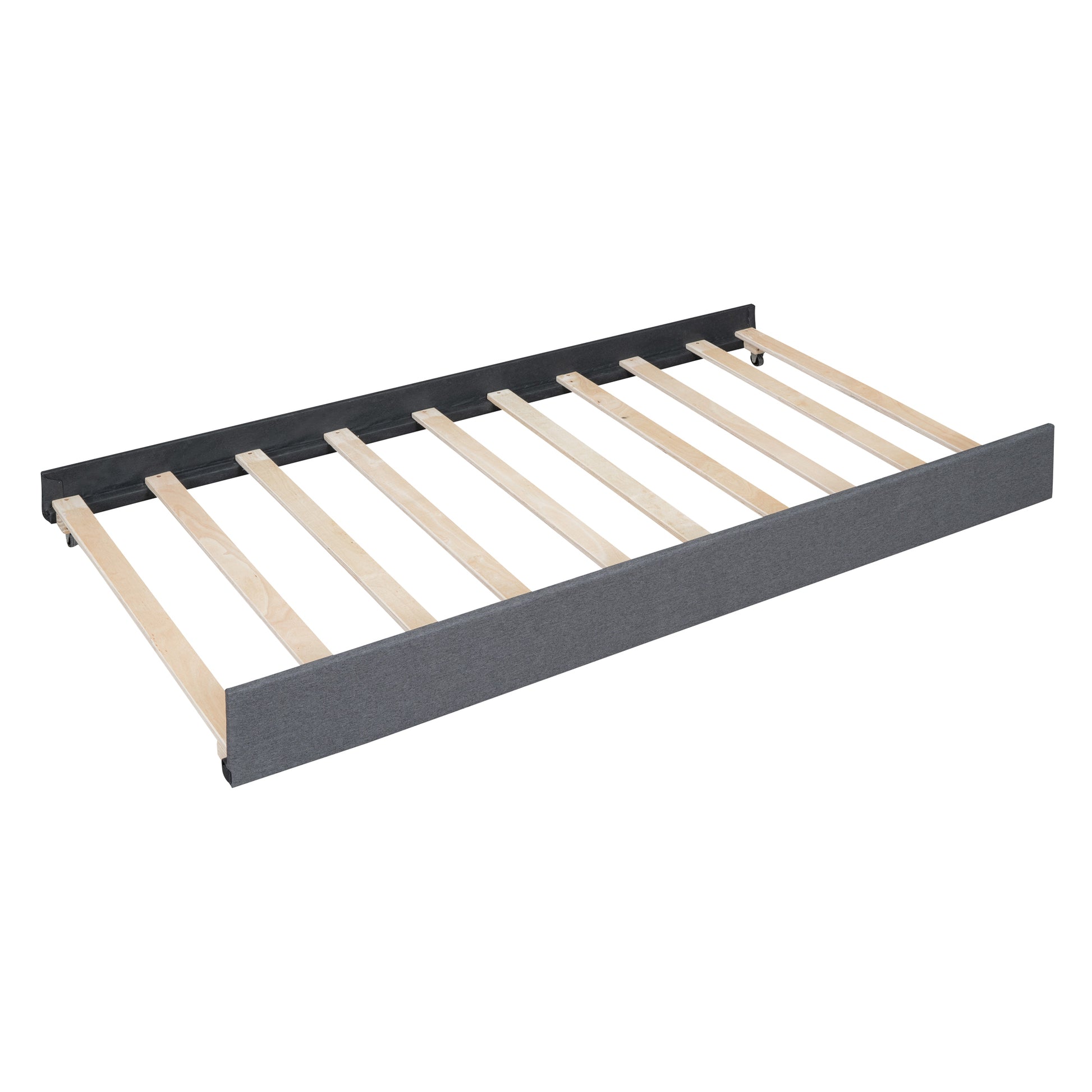 Full Size Upholstered Platform Bed With 2 Drawers And 1 Twin Size Trundle, Classic Headboard Design, Gray Gray Linen