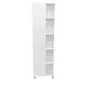 Corner Cabinet Womppi, Five Open Shelves, Single Door, White Finish White Particle Board