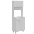 Pantry Piacenza,Two Double Door Cabinet, White Finish White Particle Board