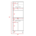 Pantry Piacenza,Two Double Door Cabinet, White Finish White Particle Board