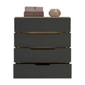 Dresser Oboe, Superior Top, Four Drawers, Black Wengue Light Oak Finish Light Oak Particle Board