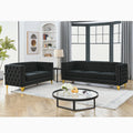 3 Seater 2 Seater Combination Sofa.Black Velvet Black Foam Velvet