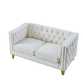 Contact Us For 3D Modeling Velvet Sofa For Living Room,Buttons Tufted Square Arm Couch, Modern Couch Upholstered Button And Metal Legs, Sofa Couch For Bedroom, Beige Velvet 2S W834S00052 Beige Foam Velvet