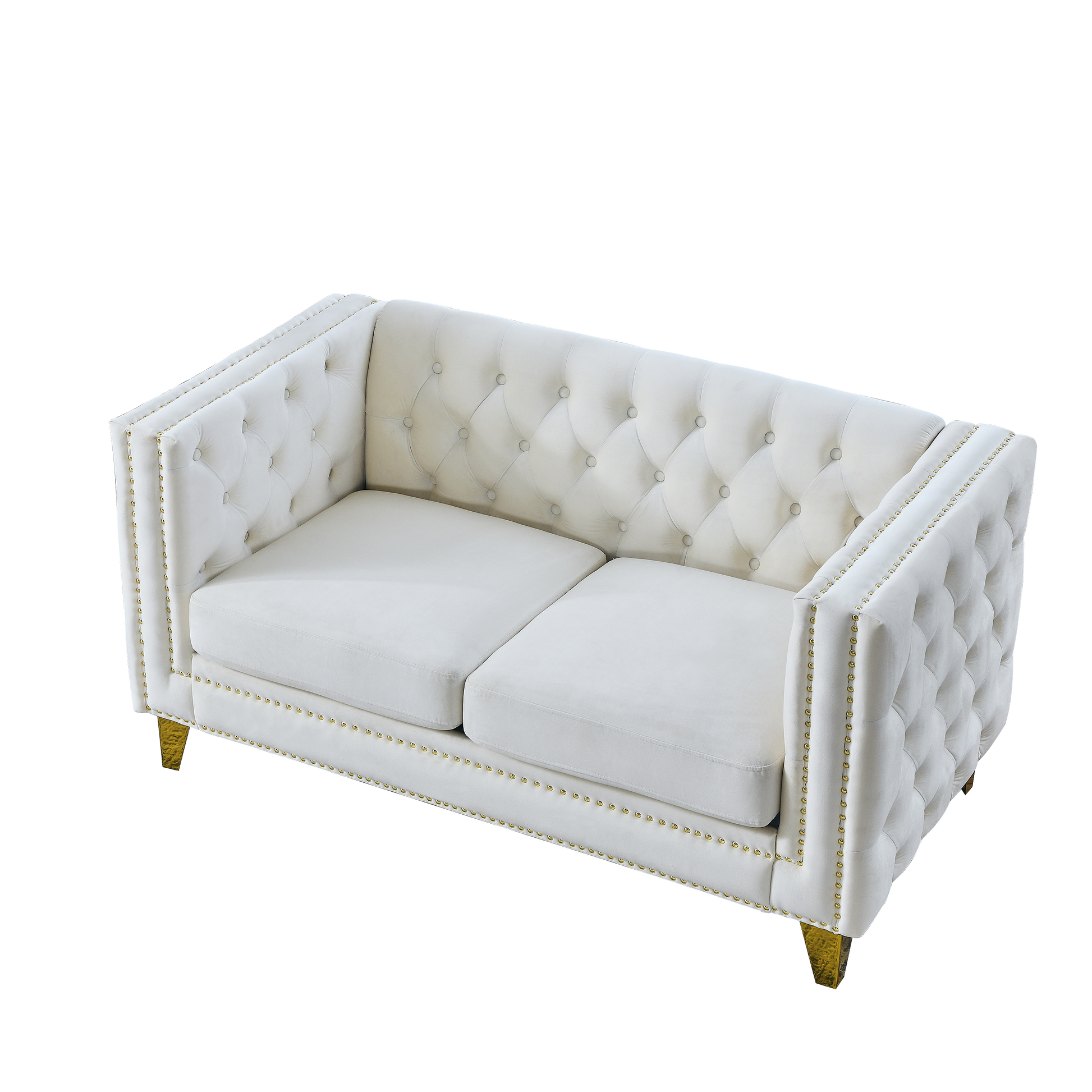 3 Seater 2 Seater Combination Sofa.Beige Velvet Beige Foam Velvet