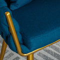 Handwoven Modern Chairs, Casual Chairs, Universal Foot Nails, Metal Chair Legs With Pillows Peacock Blue Navy Green Primary Living Space Linen