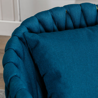 Handwoven Modern Chairs, Casual Chairs, Universal Foot Nails, Metal Chair Legs With Pillows Peacock Blue Navy Green Primary Living Space Linen