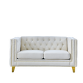 Contact Us For 3D Modeling Velvet Sofa For Living Room,Buttons Tufted Square Arm Couch, Modern Couch Upholstered Button And Metal Legs, Sofa Couch For Bedroom, Beige Velvet 2S W834S00052 Beige Foam Velvet
