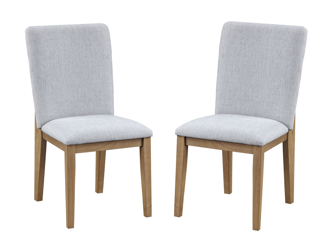 Delphine Set Of 2 Gray Linen Fabric 19" Dining Chair Gray Mdf